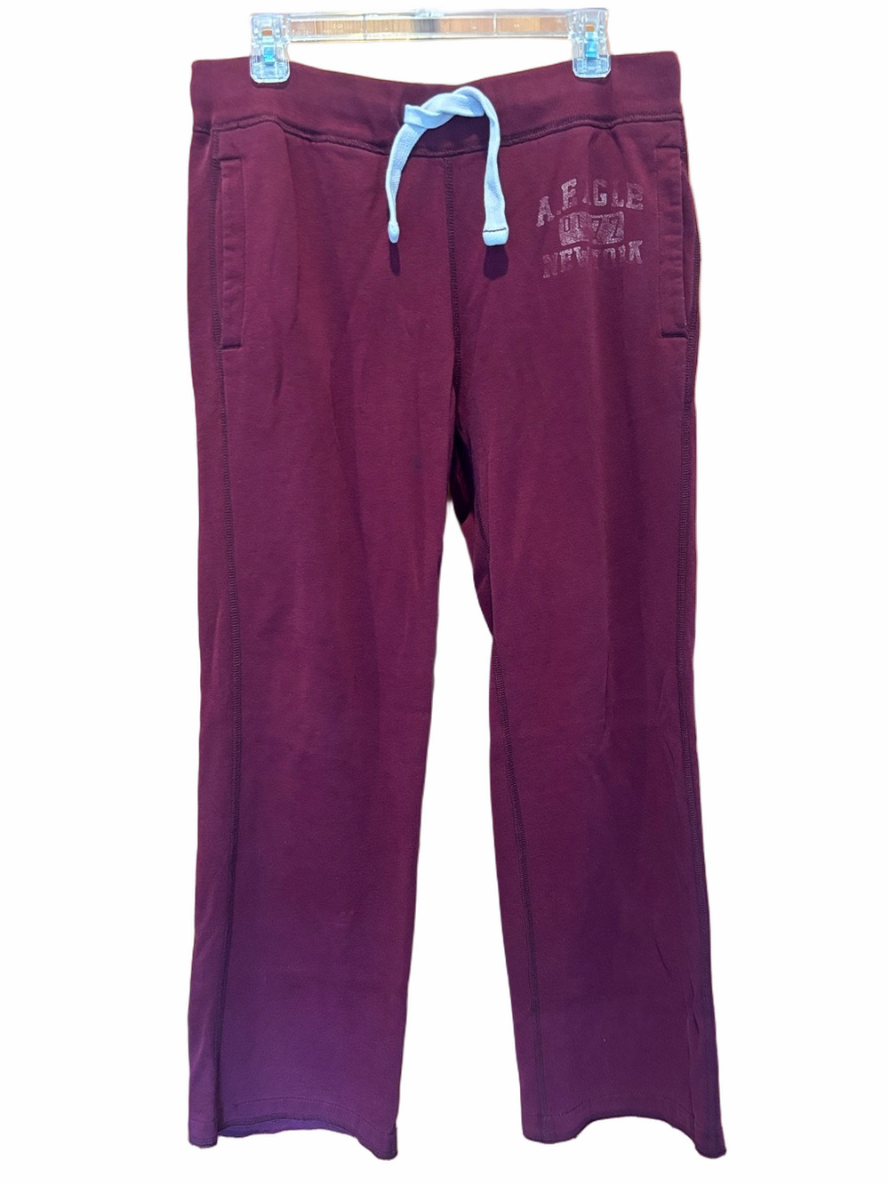 American Eagle Outfitters Men's Maroon Red Fleece Jogger Sweatpants Size Small